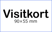 Storlek på visitkort - 90x55 mm